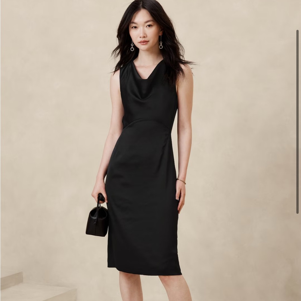 NWOT Hammered Satin Knee Length Dress